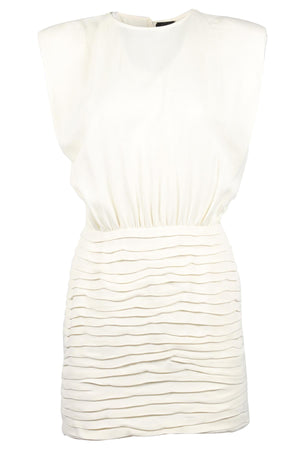 MAGDA BUTRYM CREAM CREPE MINI DRESS FR 36 UK 8