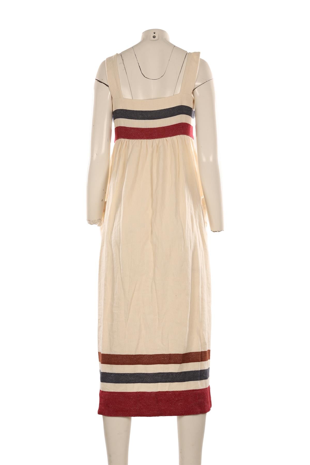THREE GRACES LONDON CREAM LINEN MAXI DRESS UK 10