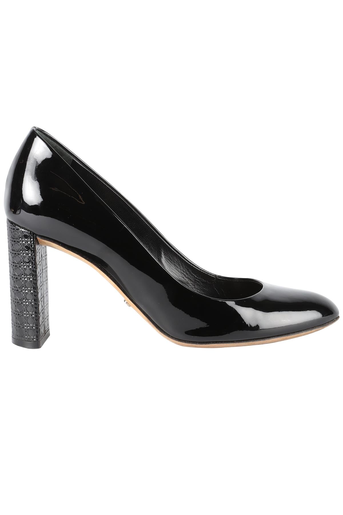 CHRISTIAN DIOR BLACK PATENT LEATHER PUMPS EU UK US