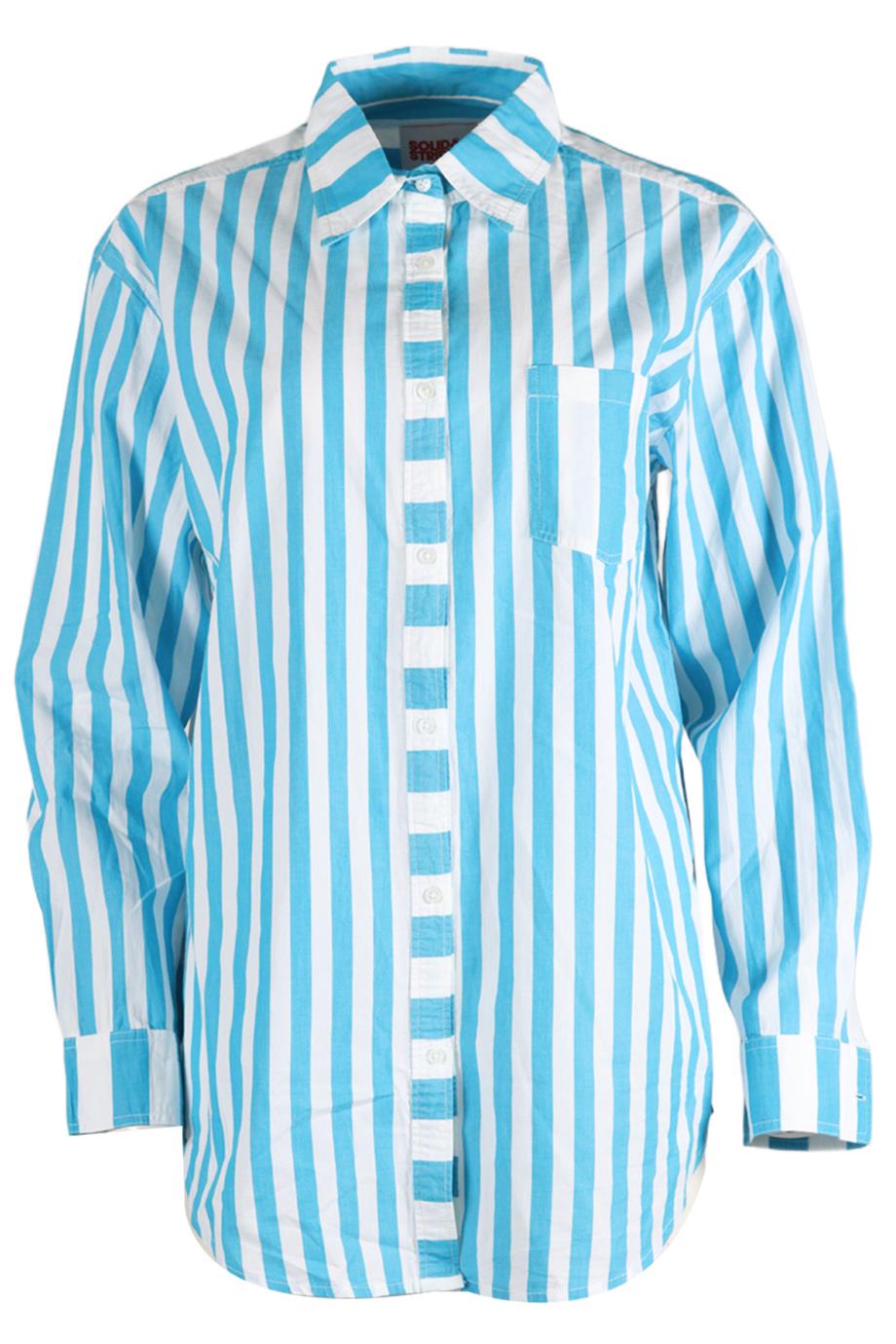 SOLID AND STRIPED STRIPED COTTON SHIRT SMALL