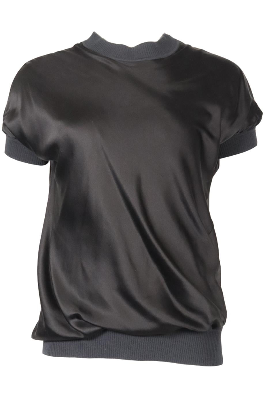 JOSEPH SATIN AND KNIT TOP SMALL