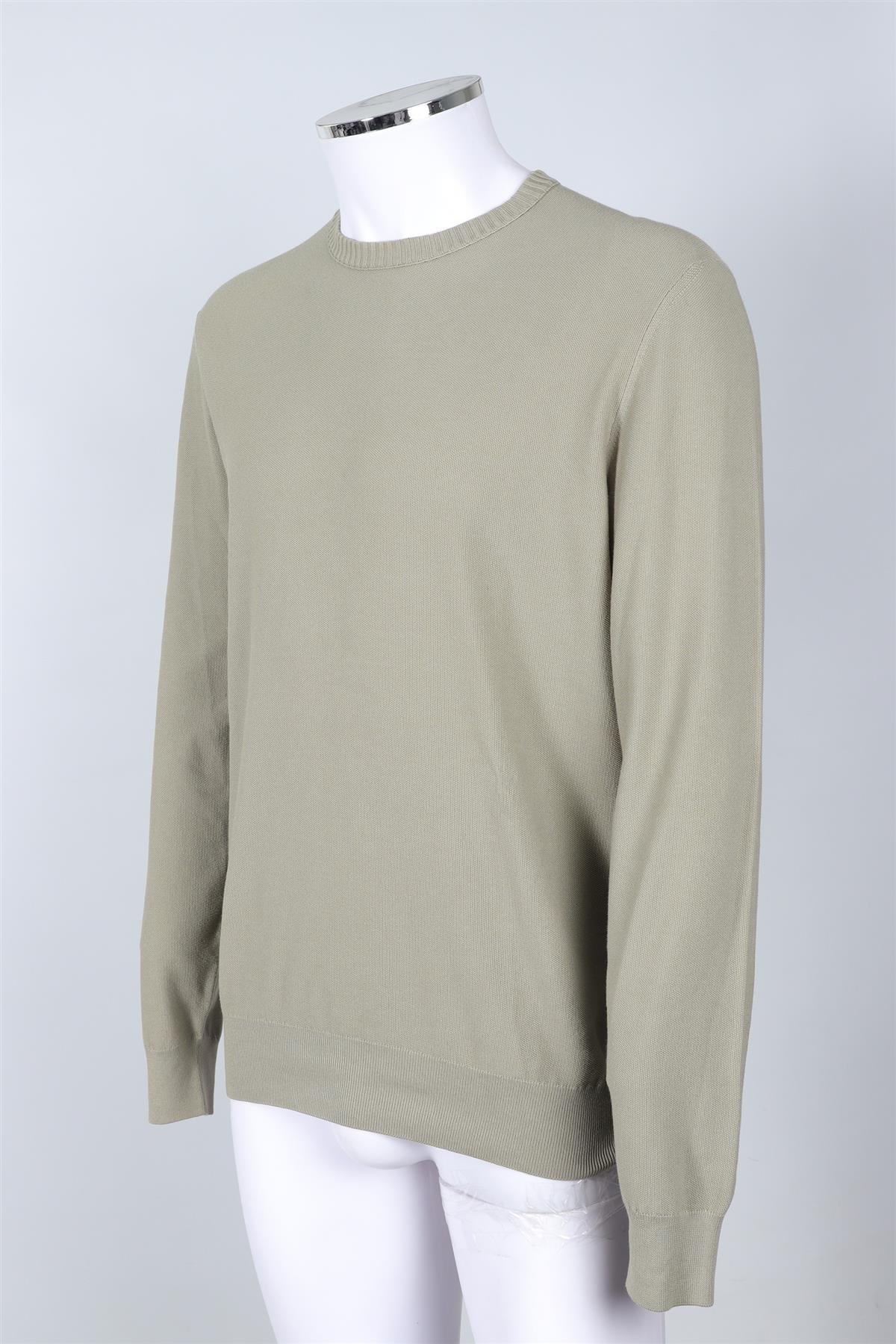 LORO PIANA GREEN MEN'S COTTON SWEATER IT 52 UK 42