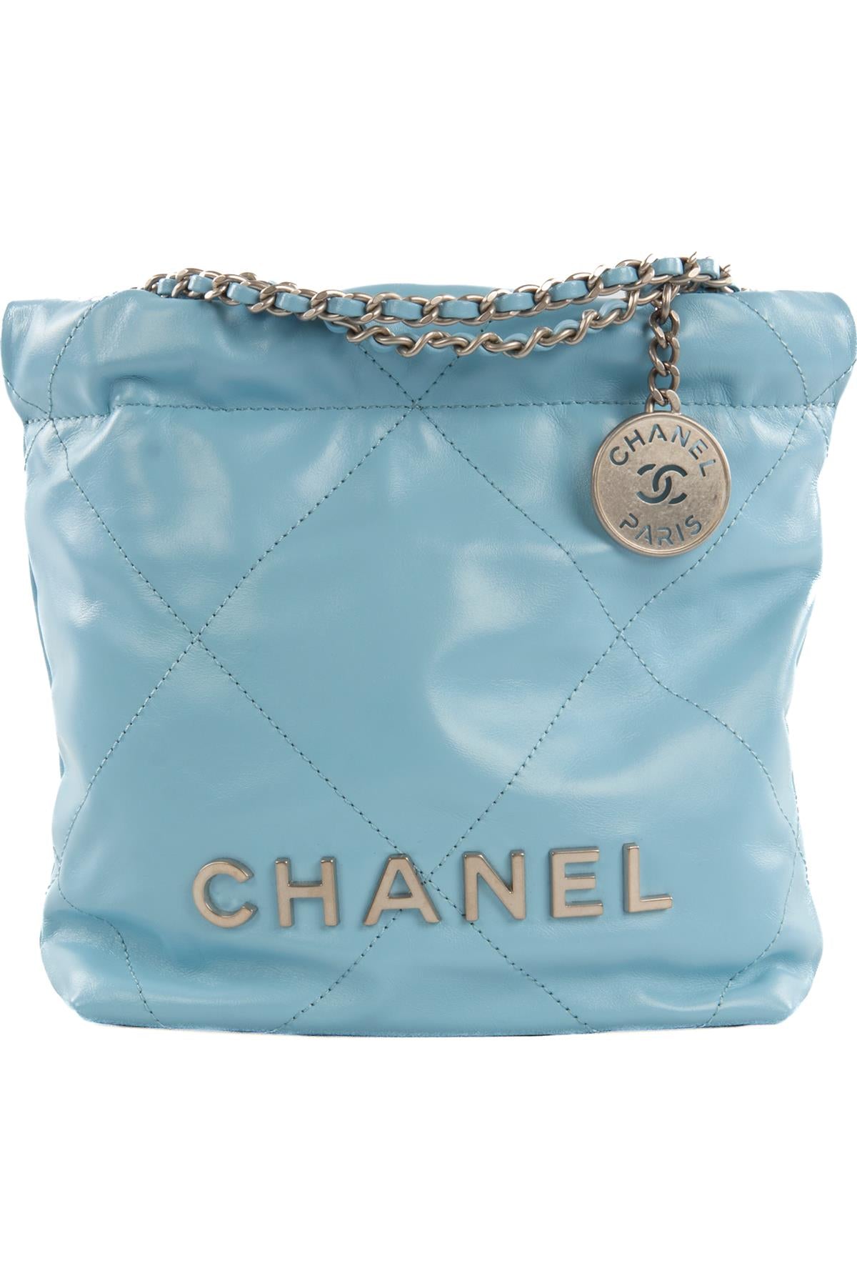 CHANEL BLUE 2023 22 MINI QUILTED LEATHER SHOULDER BAG