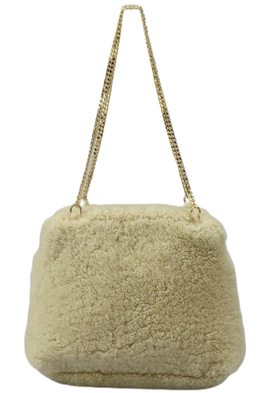 SABLYN CHAIN DETAIL SHEARLING SHOULDER BAG