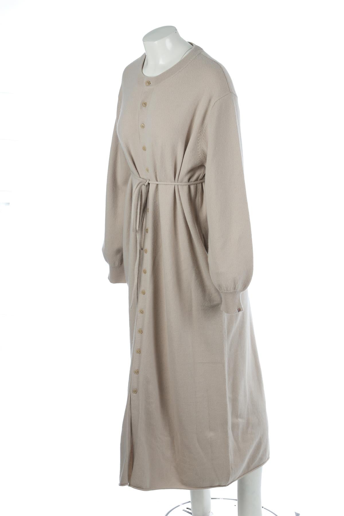 EXTREME CASHMERE TAUPE CASHMERE MAXI DRESS ONE SIZE