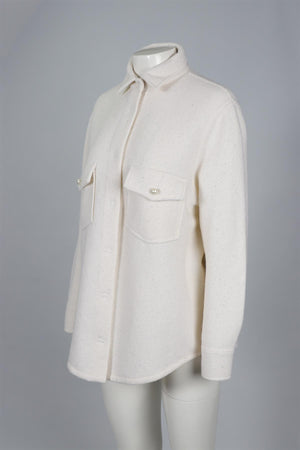 BRUNO MANETTI IVORY WOOL CARDIGAN IT 44 UK 12