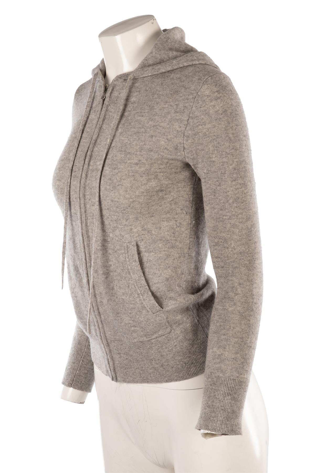 J.CREW GREY CASHMERE HOODIE XSMALL