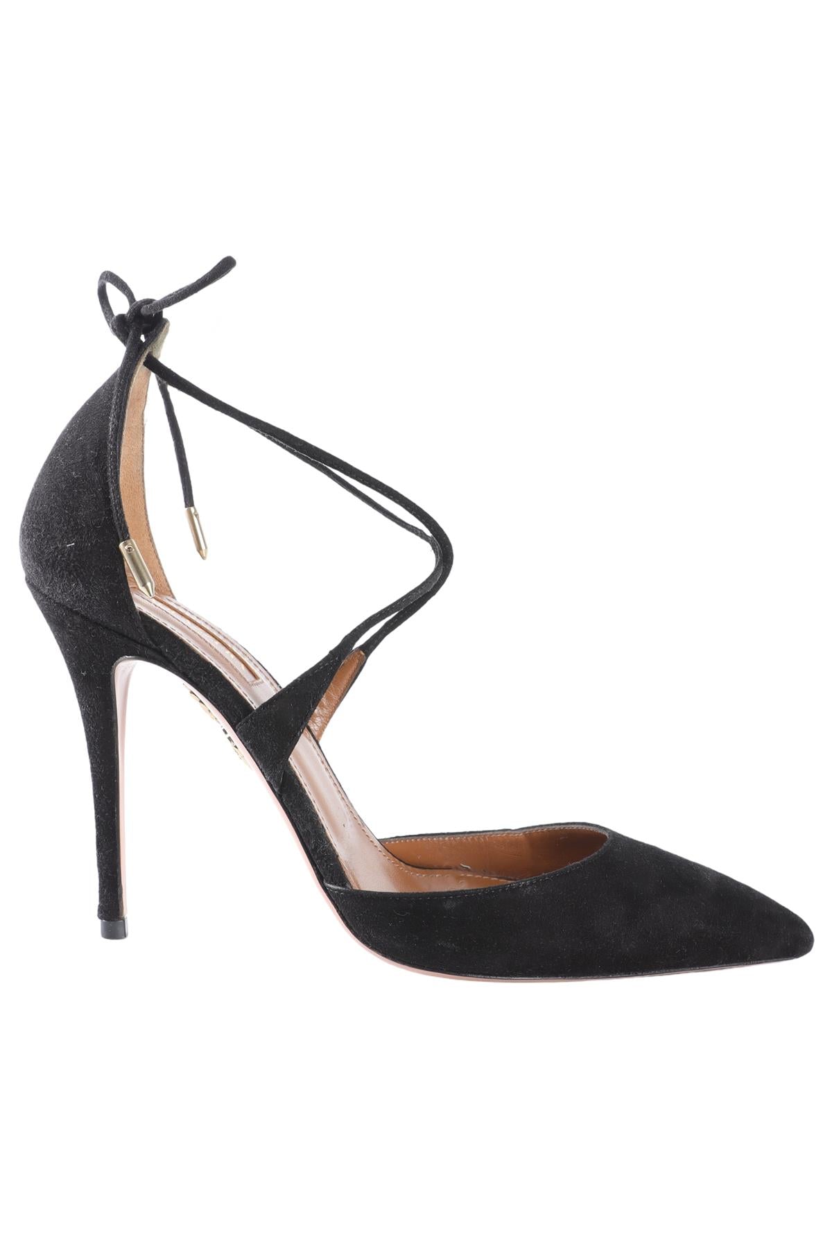 AQUAZZURA BLACK SUEDE PUMPS EU 37.5 UK 4.5 US 7.5