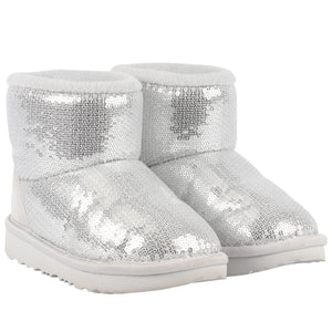 UGG SILVER GIRLS BOOTS UK 9 EU 27.5 US 10