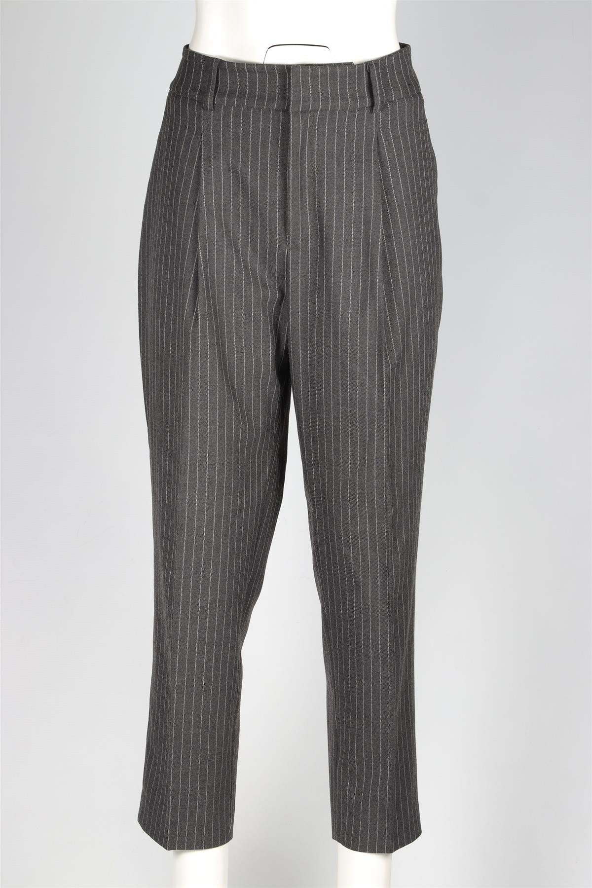 ANINE BING GREY FLANNEL STRAIGHT LEG PANTS LARGE