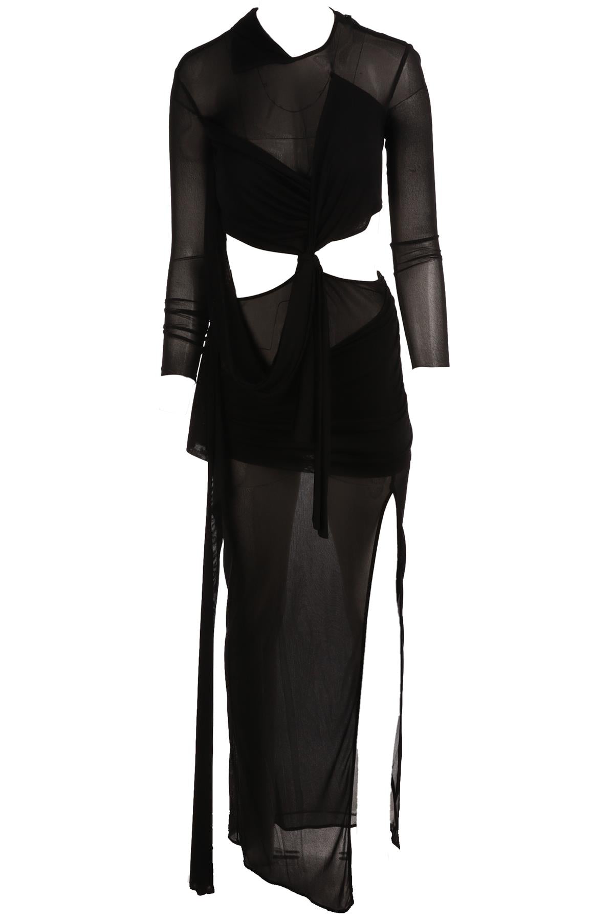 TOM FORD BLACK MESH MINI DRESS IT 38 UK 6