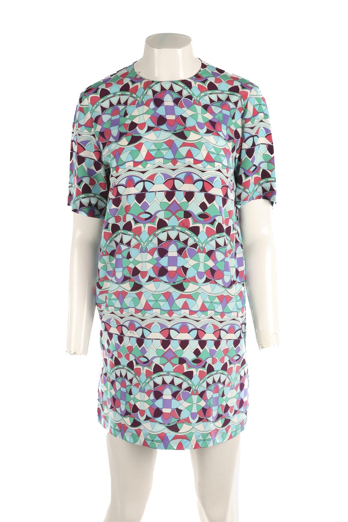 EMILIO PUCCI MULTI SILK MINI DRESS IT 38 UK 6