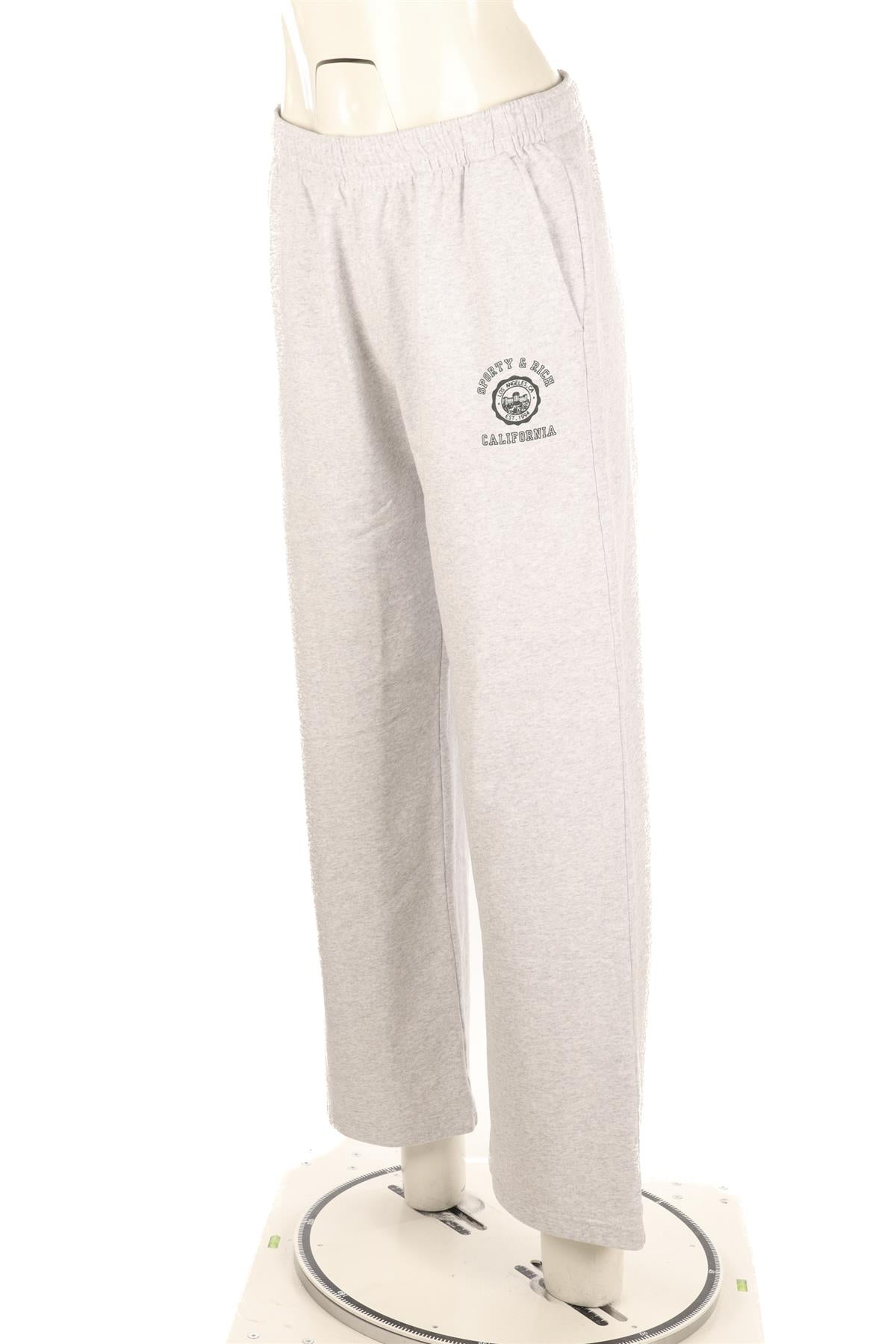 SPORTY & RICH GREY COTTON TRACK PANTS SMALL