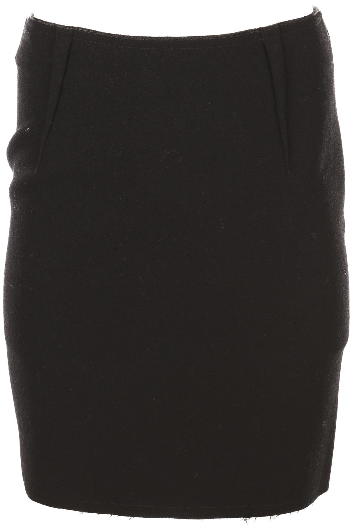 LANVIN BLACK WOOL MINI SKIRT FR 38 UK 10