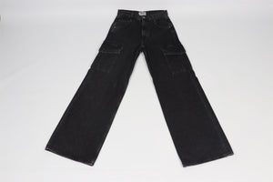 AGOLDE BLACK WIDE LEG JEANS W 24 UK 6