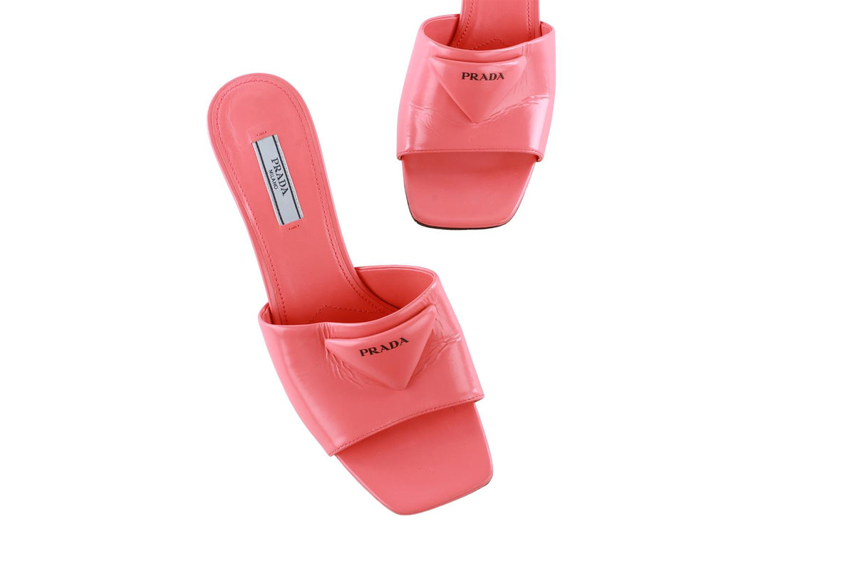 PRADA PINK LEATHER MULES EU 38 UK 5 US 8