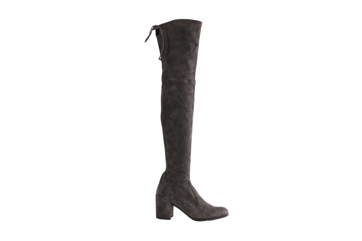 STUART WEITZMAN GREY TIELAND SUEDE OVER THE KNEE BOOTS US 8.5 UK 5.5 EU 38.5