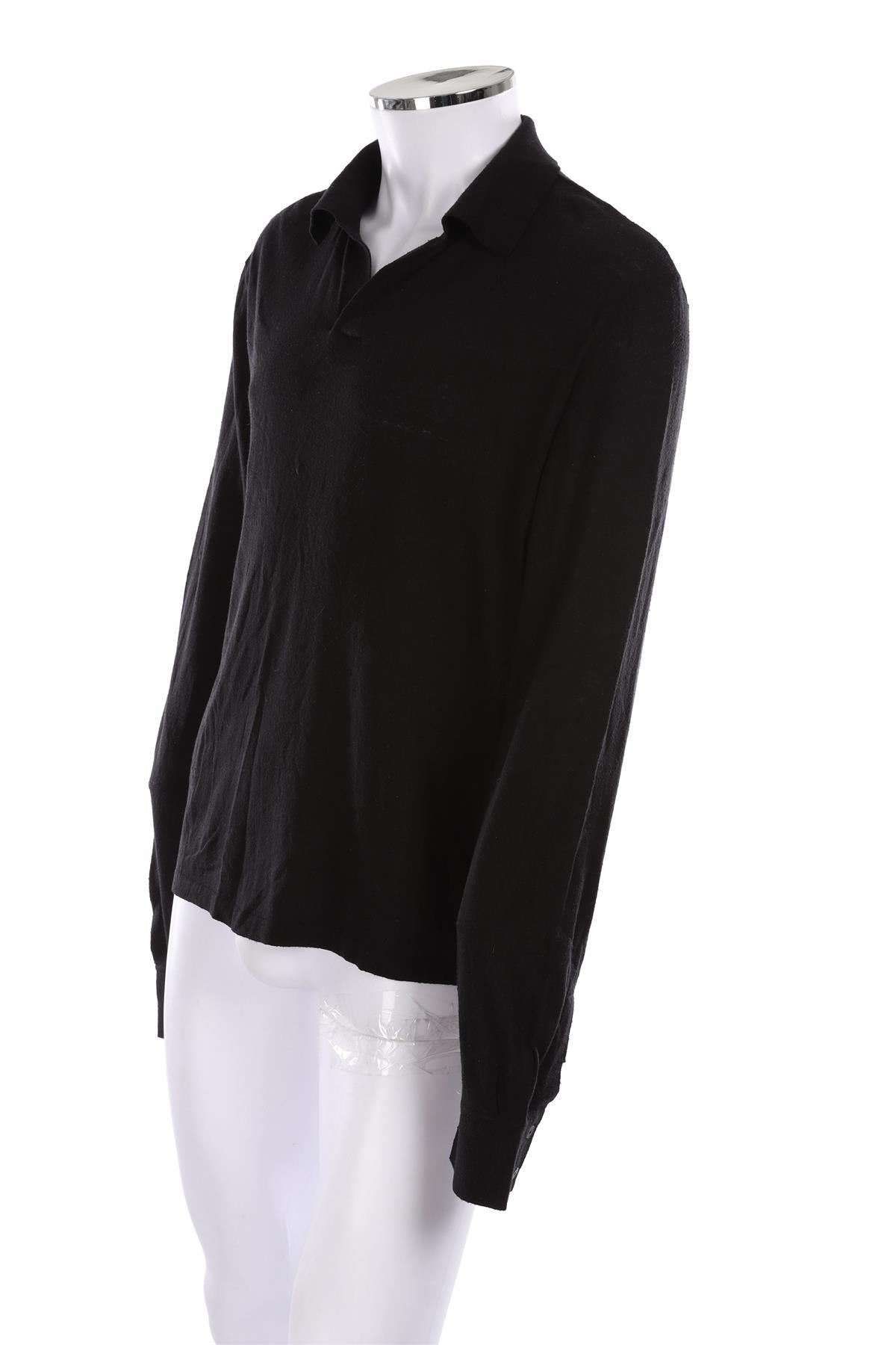 THE ROW BLACK SILK TOP MEDIUM