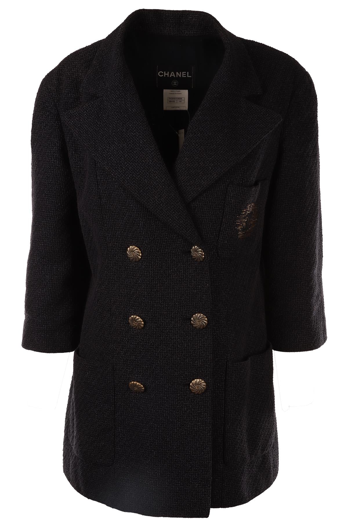 CHANEL NAVY 2012 COTTON BLAZER FR 44 UK 16