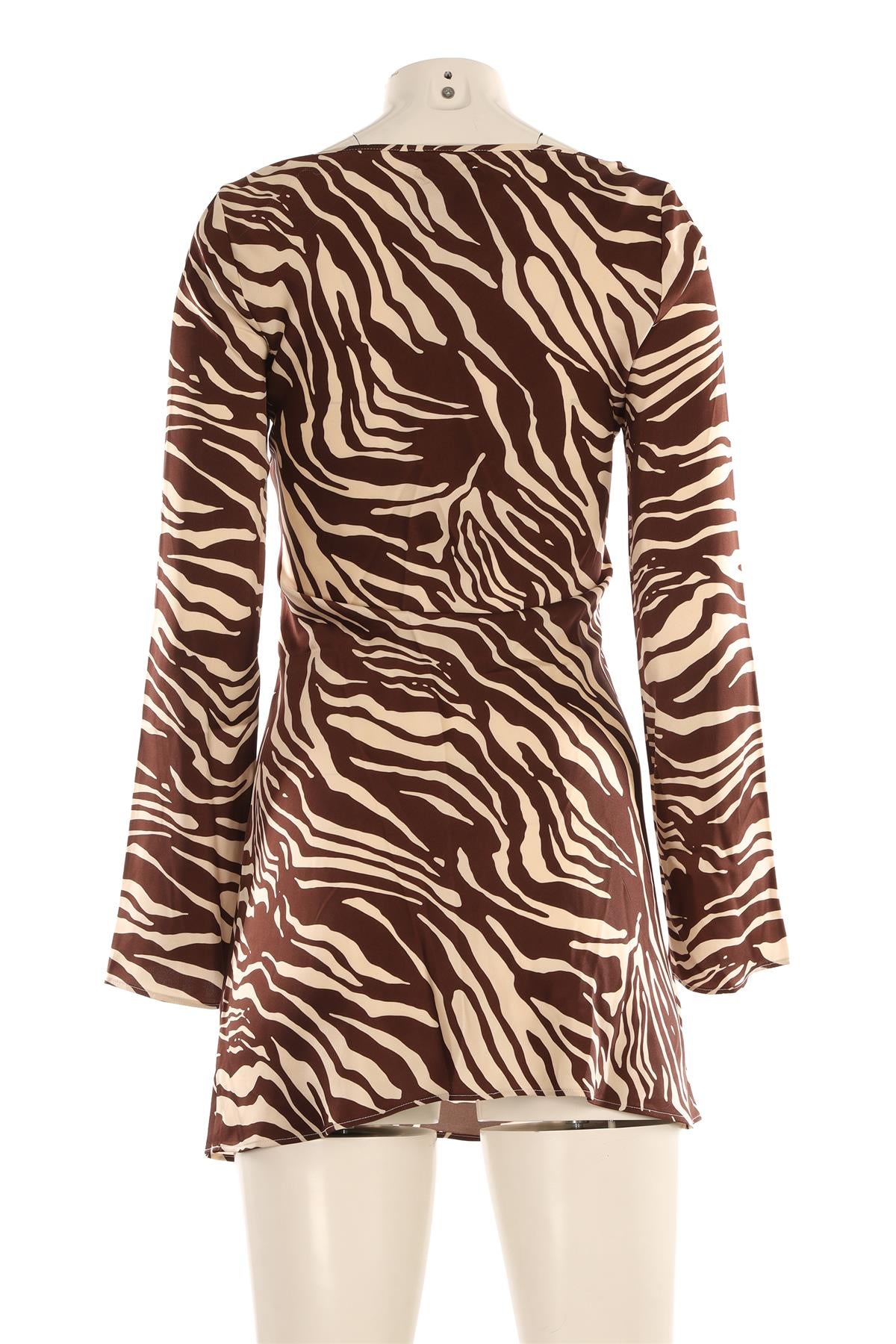 REFORMATION BROWN SATIN MINI DRESS XSMALL