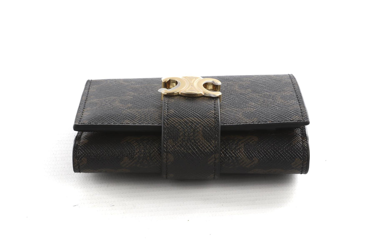 Celine Black Triomphe Canvas Wallet
