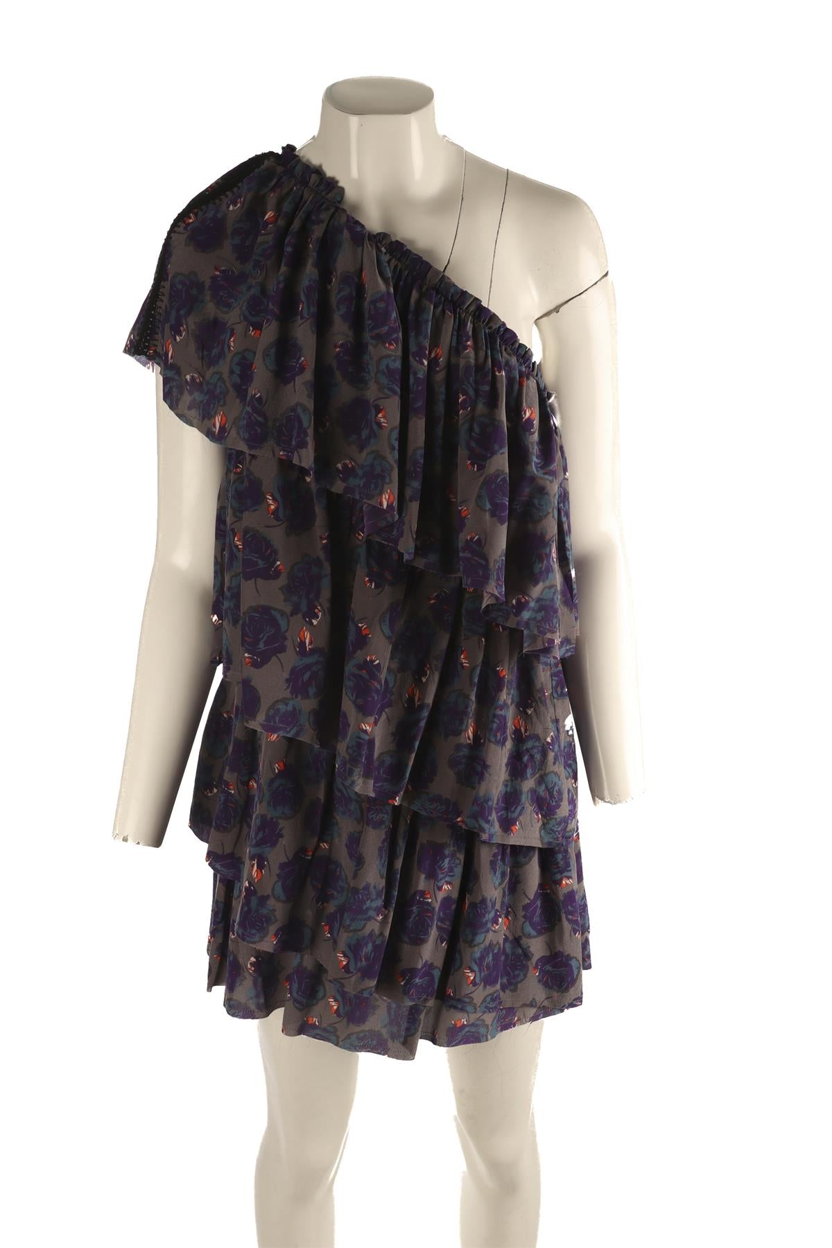 ZADIG & VOLTAIRE PURPLE SILK MINI DRESS SMALL