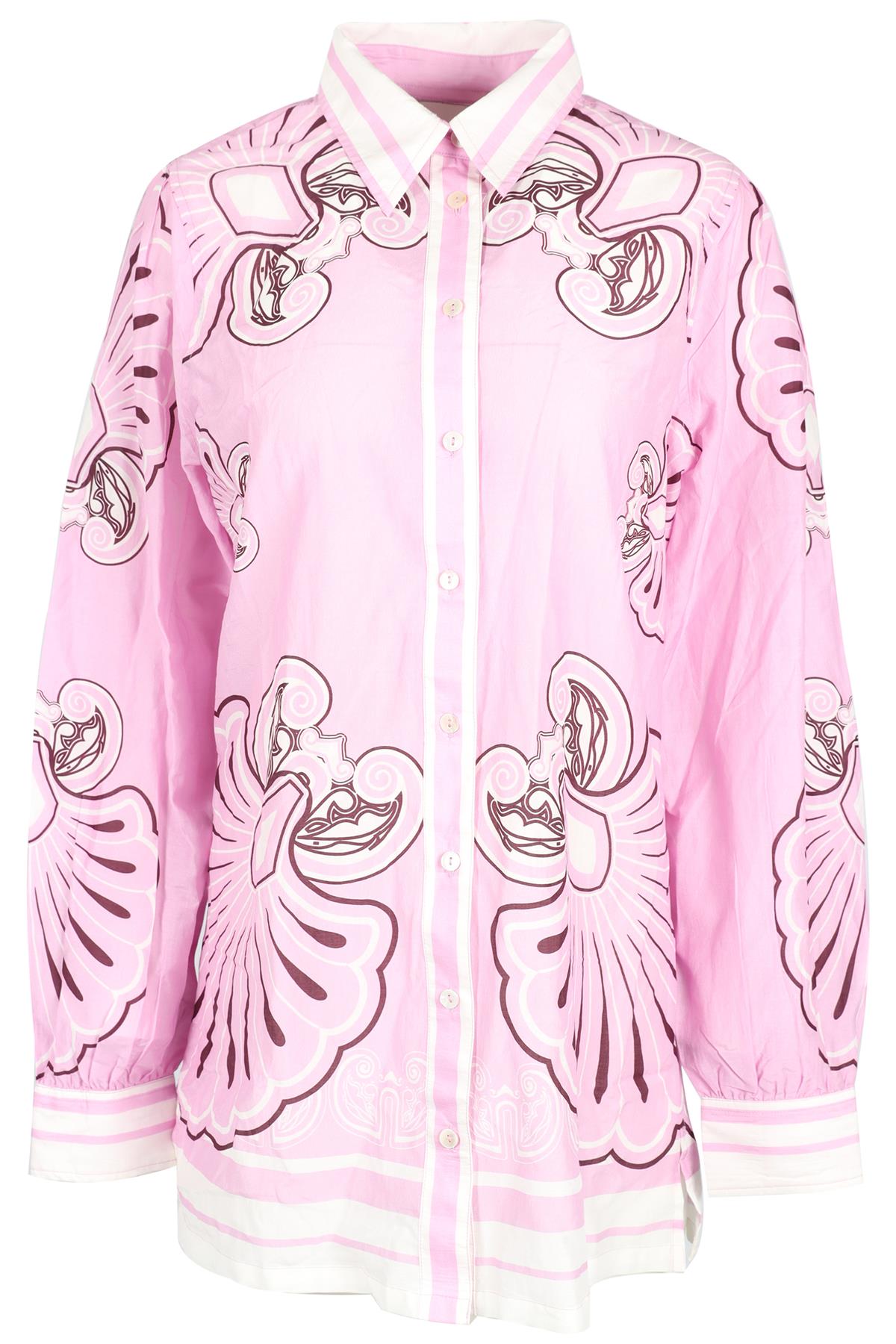 SHANI SHEMER PINK COTTON BLEND SHIRT MEDIUM