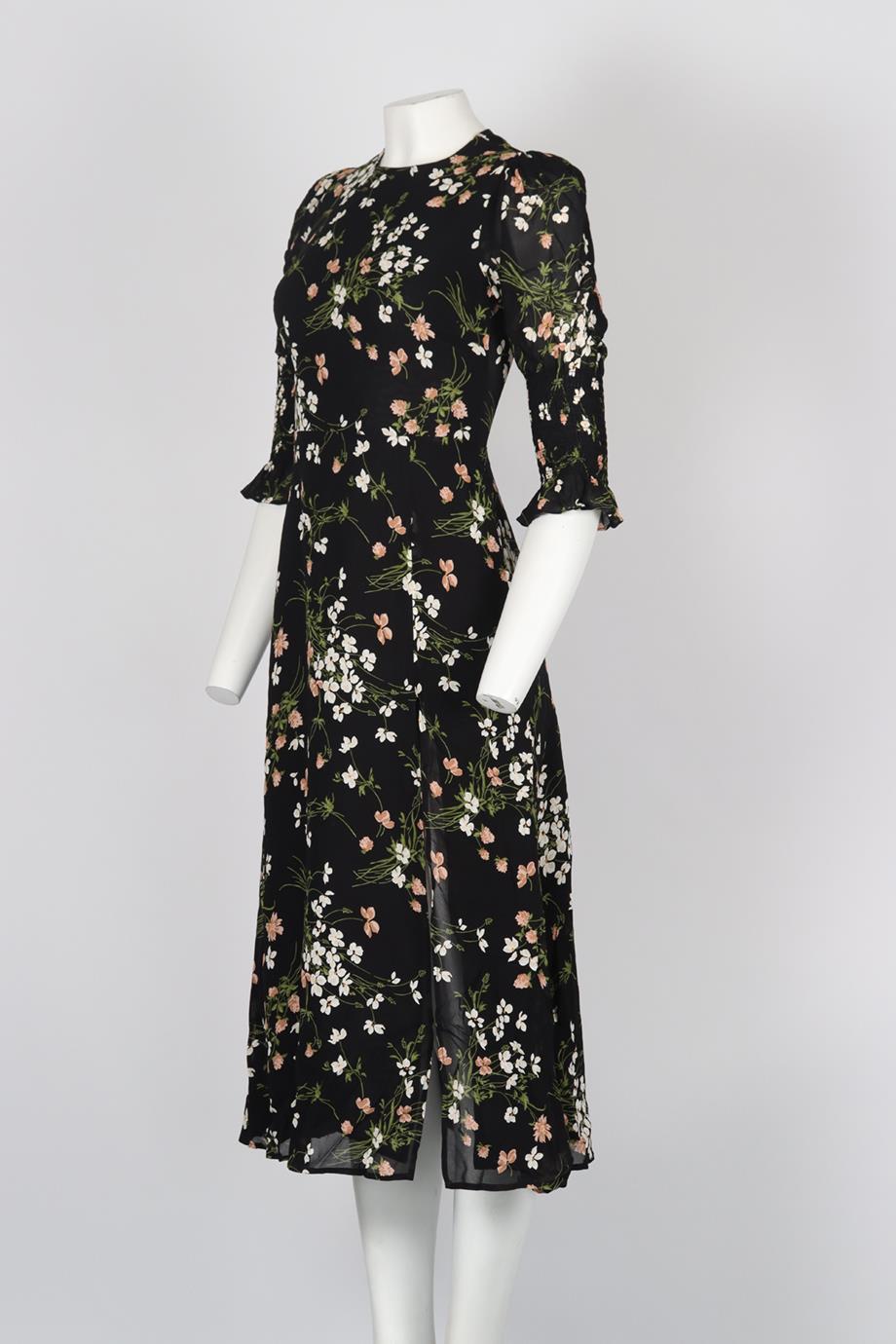 REFORMATION FLORAL PRINT CREPE MIDI DRESS US 2 UK 6