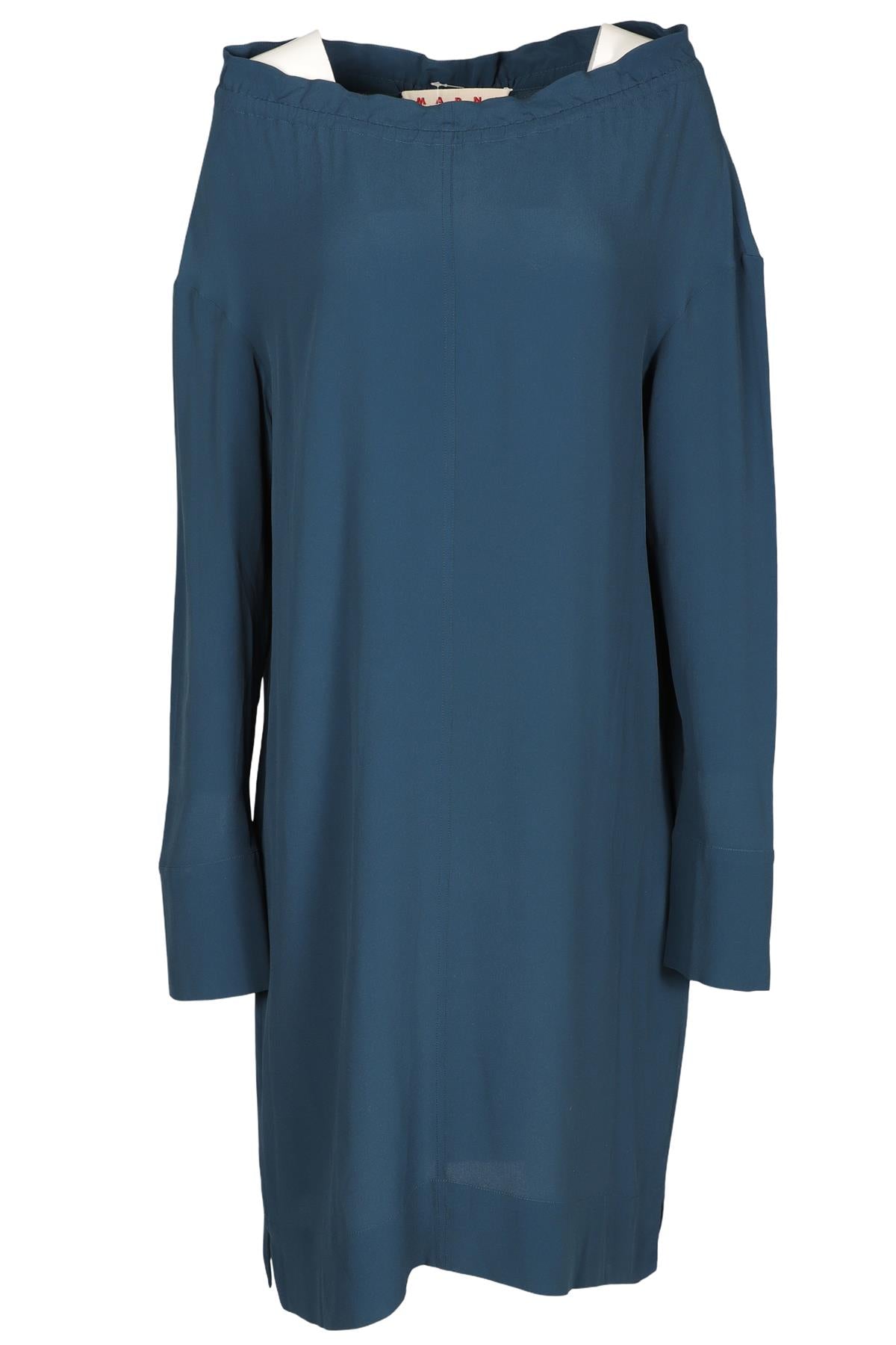 MARNI BLUE SILK MIDI DRESS IT 44 UK 12