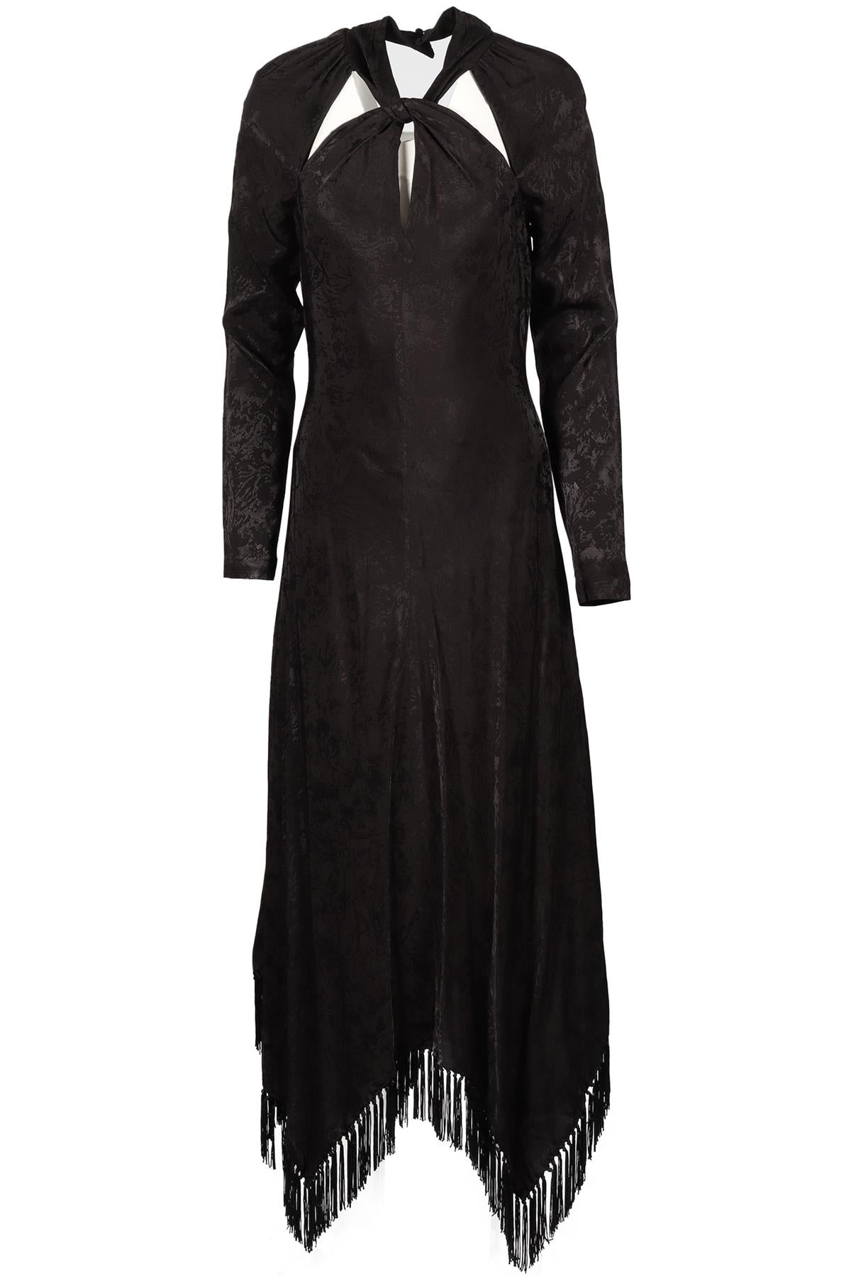 JONATHAN SIMKHAI BLACK SATIN MIDI DRESS US 6 UK 10