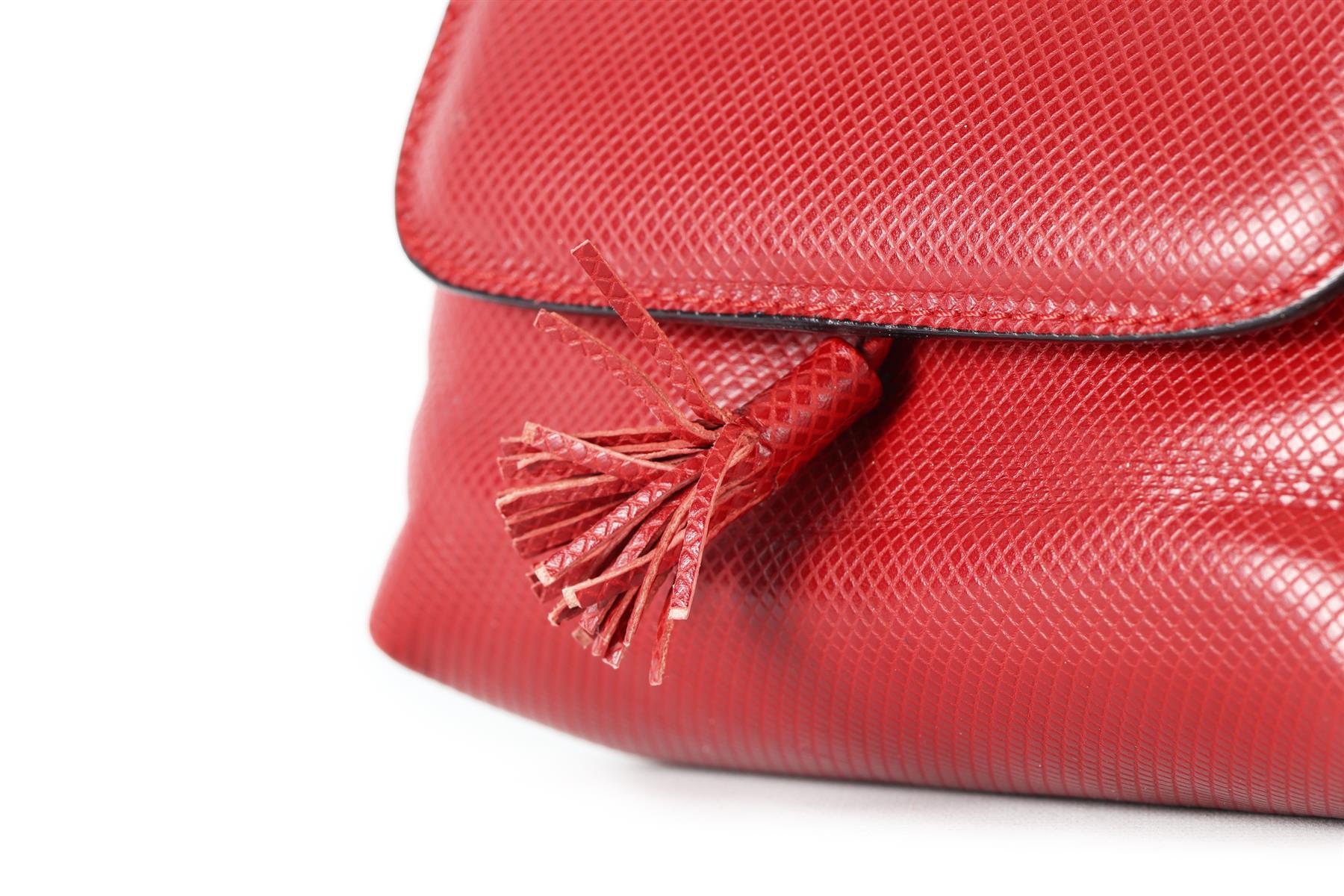 BOTTEGA VENETA RED LEATHER SHOULDER BAG