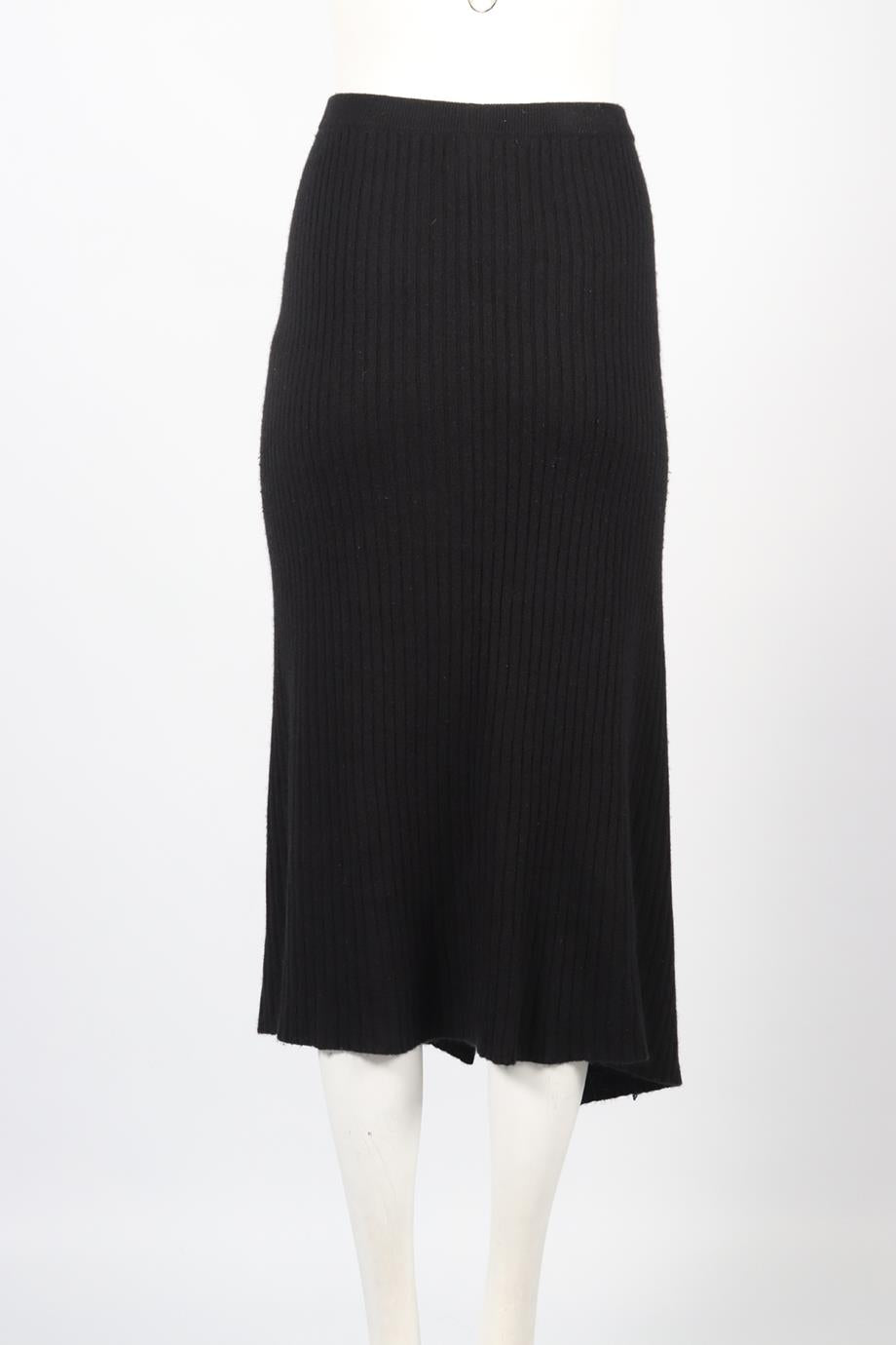 MADELEINE THOMPSON RIBBED CASHMERE BLEND MIDI SKIRT SMALL