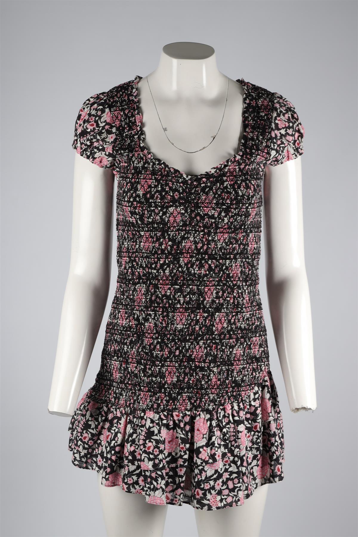 LOVESHACKFANCY BLACK COTTON MINI DRESS SMALL