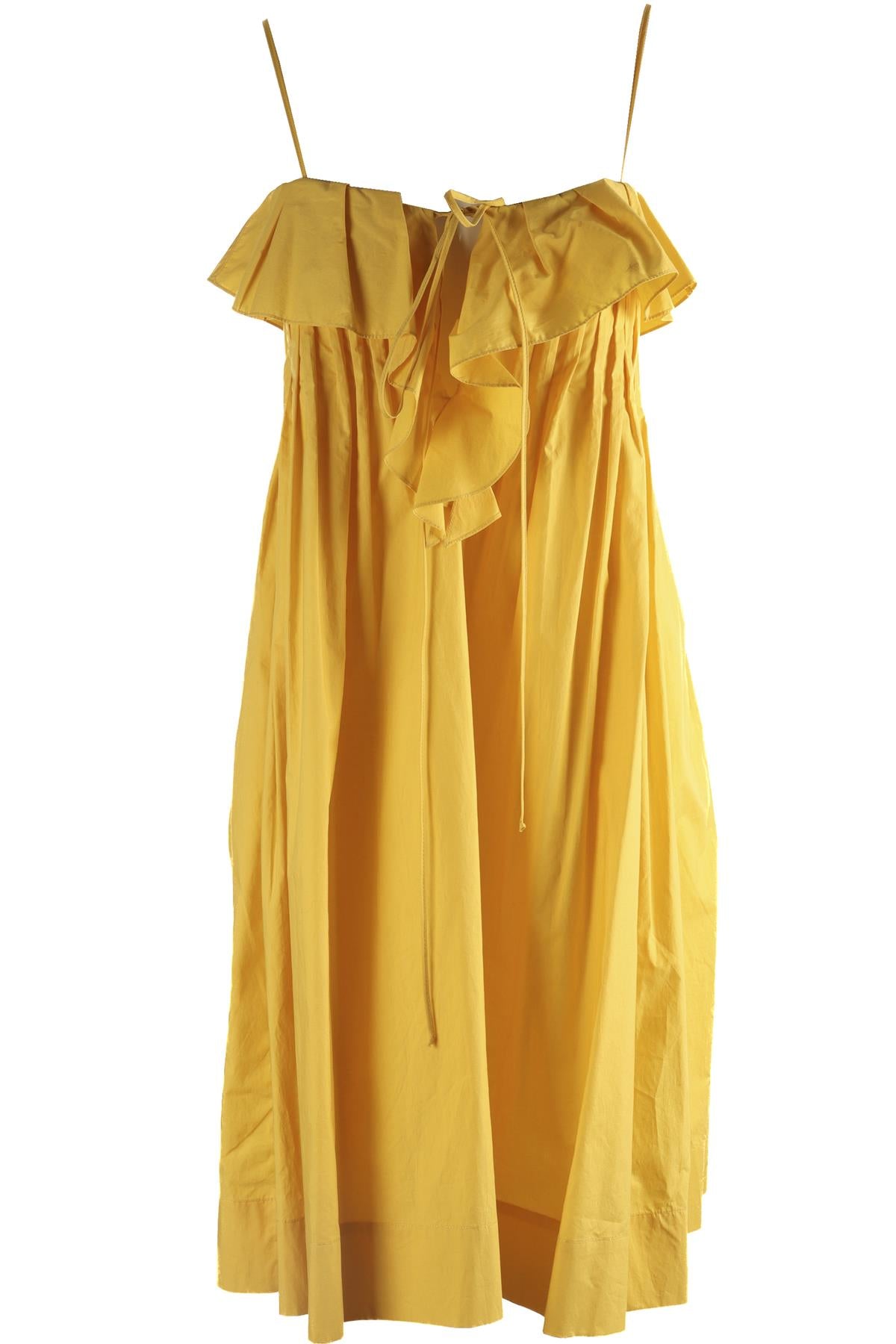THREE GRACES LONDON YELLOW COTTON MINI DRESS UK 6