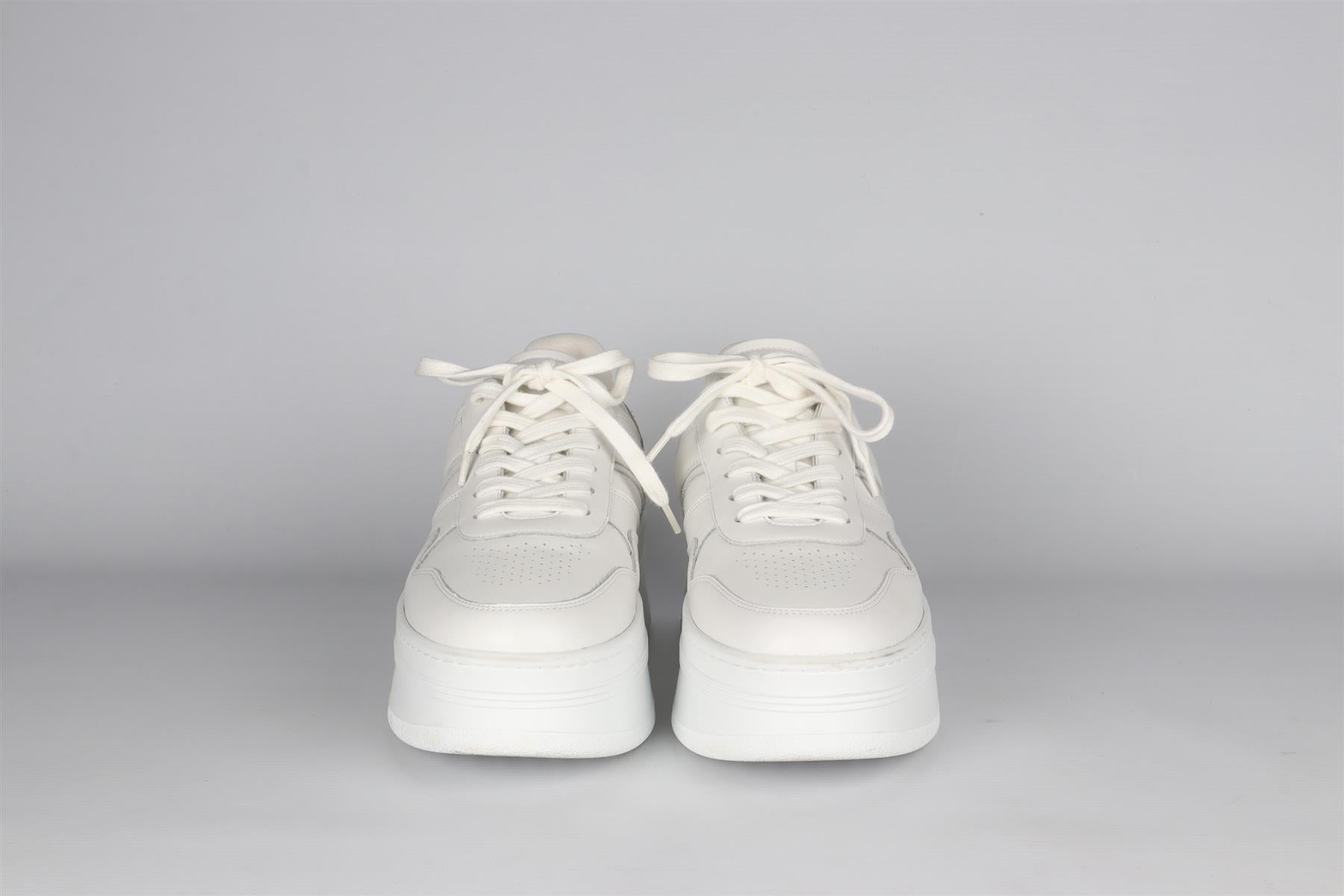 CELINE WHITE BLOCK LEATHER PLATFORM SNEAKERS EU 40 UK 7 US 10