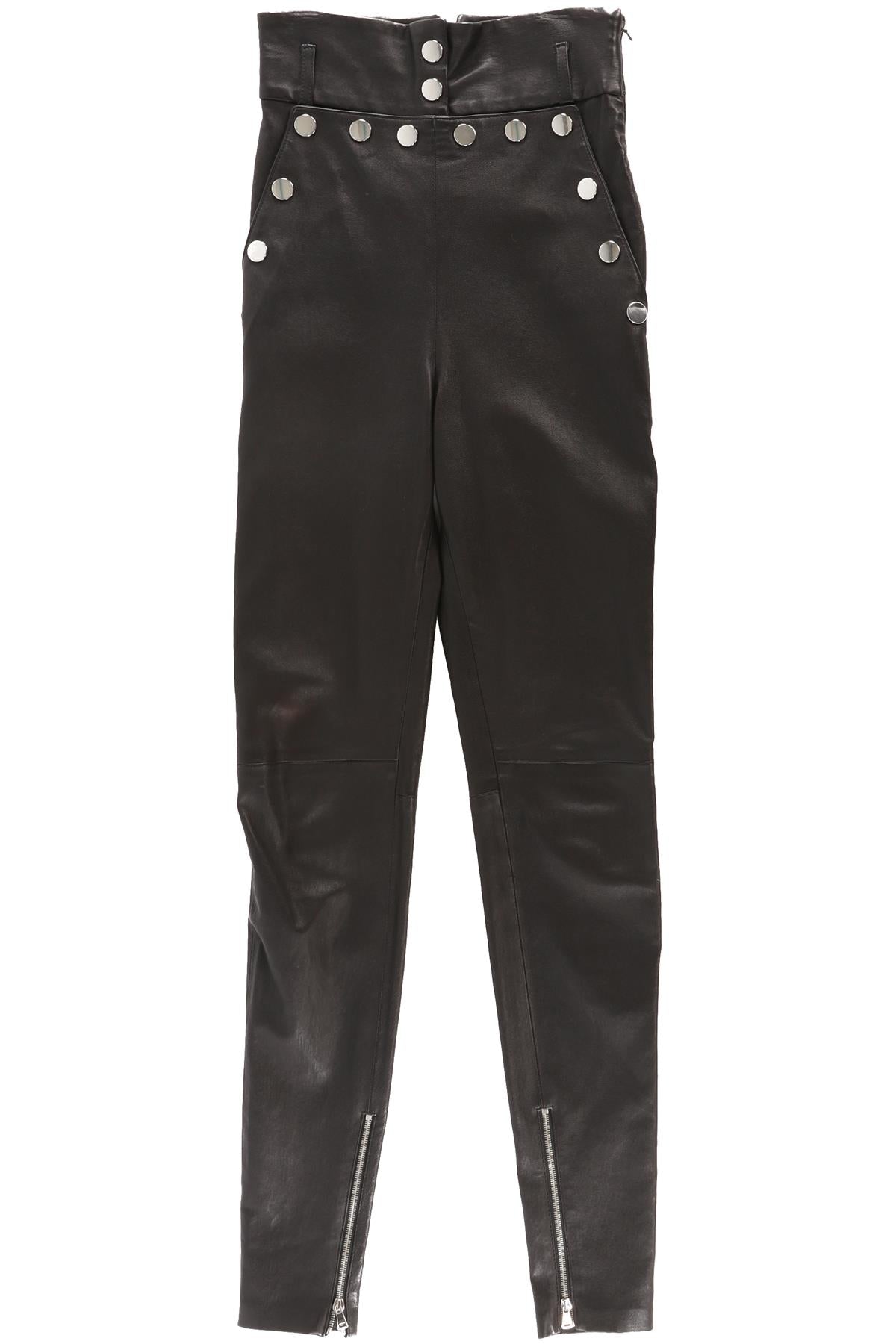 SKIIM BLACK LEATHER SKINNY PANTS FR 34 UK 6