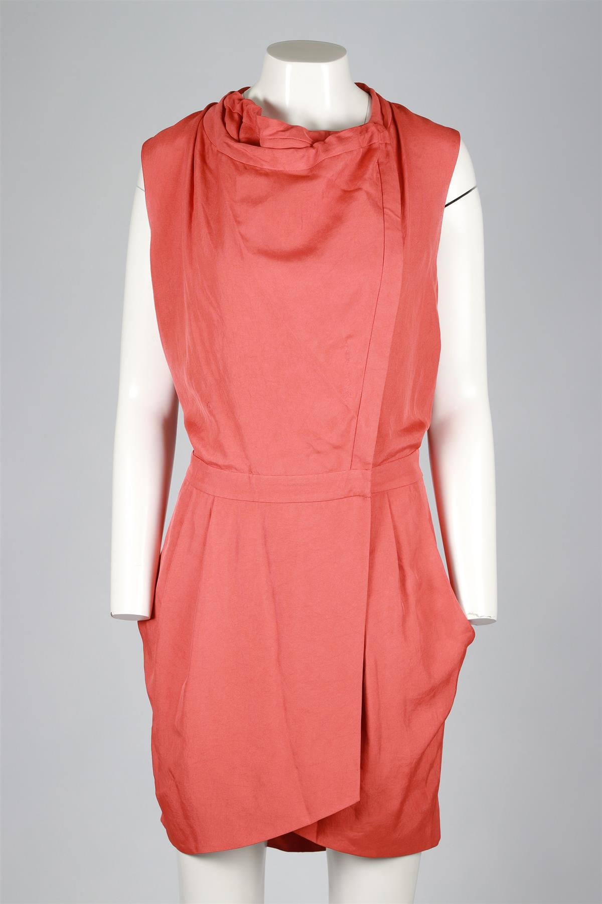 DIANE VON FURSTENBERG ORANGE WOVEN MINI DRESS UK 12