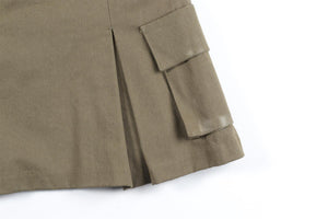 THE FRANKIE SHOP GREEN COTTON MINI SKIRT XSMALL