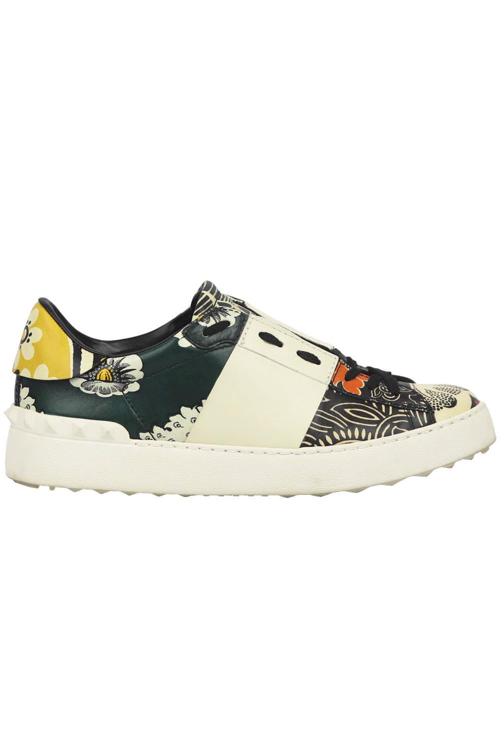 VALENTINO GARAVANI FLORAL PRINTED LEATHER SNEAKERS EU 38.5 UK 5.5 US 8.5