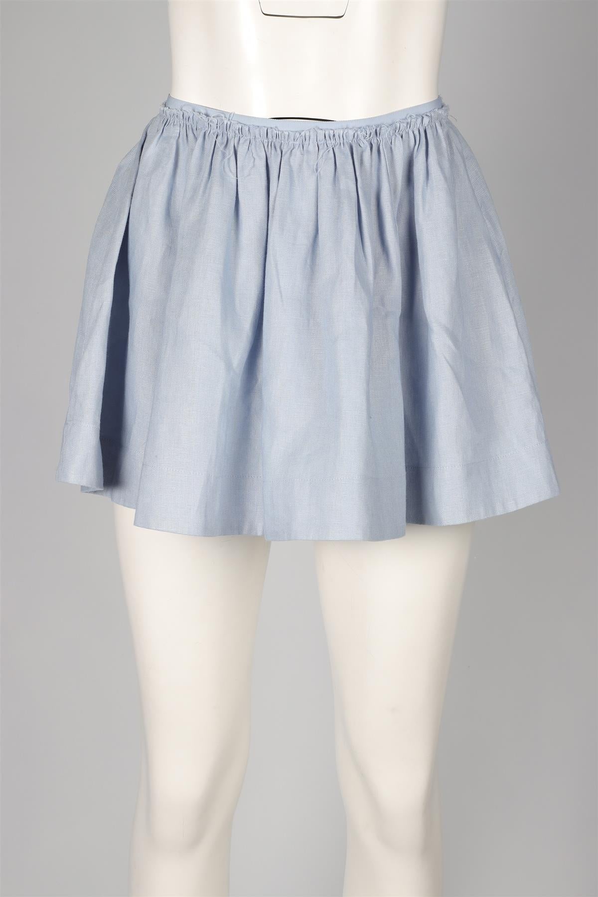 REFORMATION BLUE LINEN MINI SKIRT US 2 UK 6
