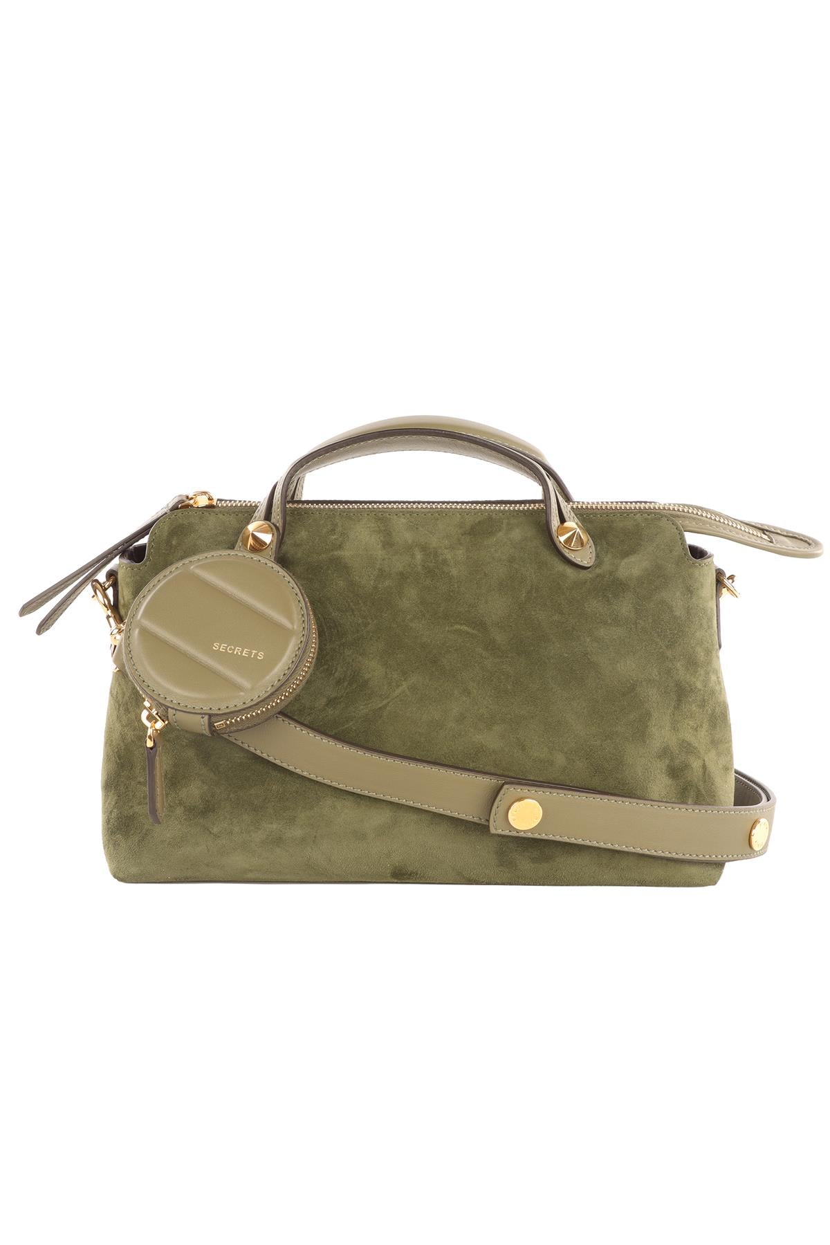 FENDI GREEN BY THE WAY MEDIUM SUEDE SHOULDER BAG