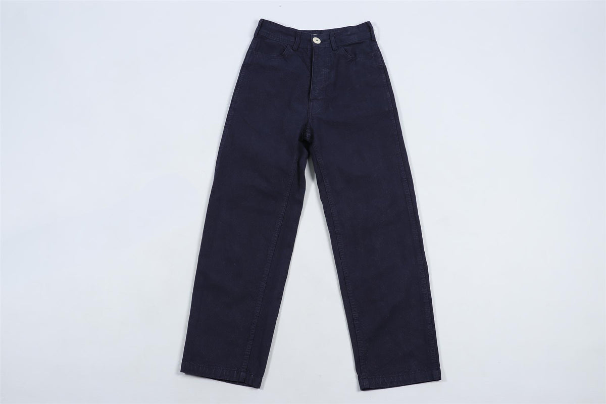 JESSE KAMM NAVY COTTON STRAIGHT LEG PANTS W26 UK 8