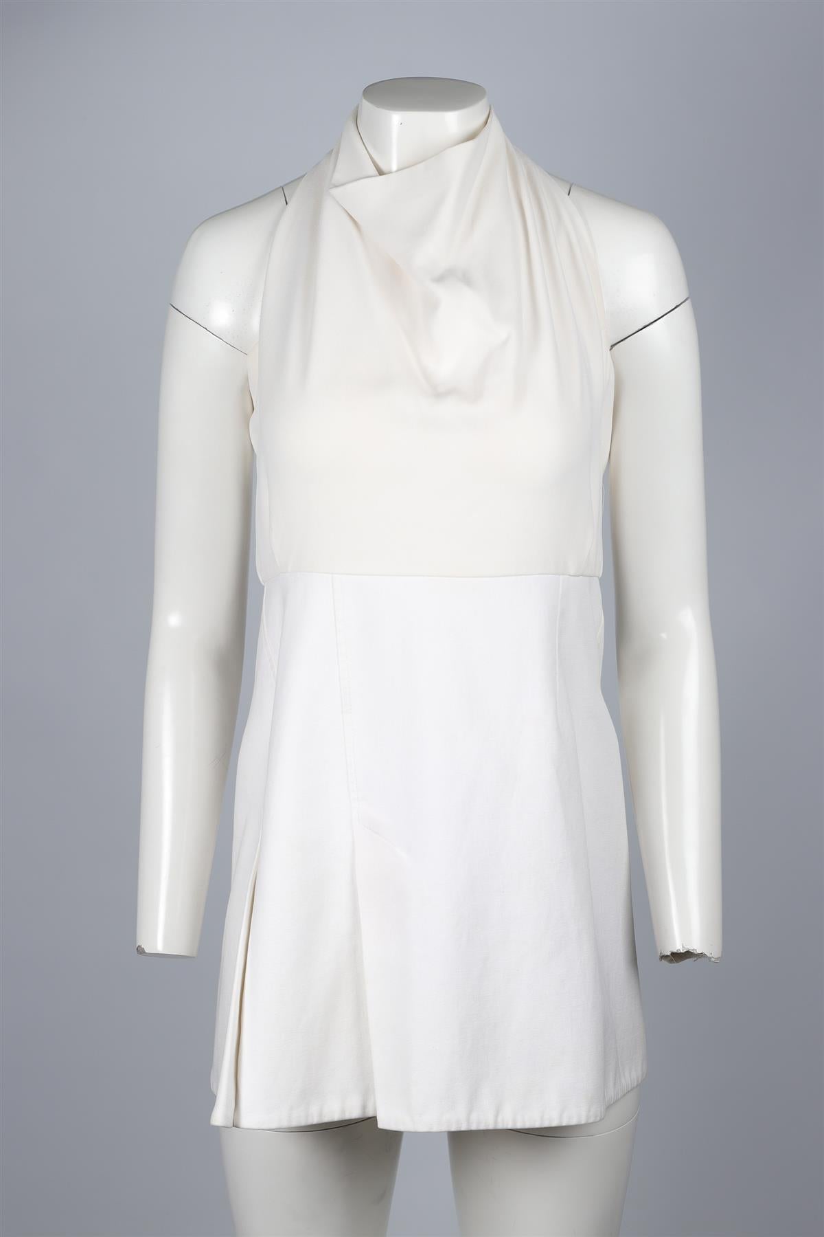 ROLAND MOURET WHITE COTTON MINI DRESS UK 12