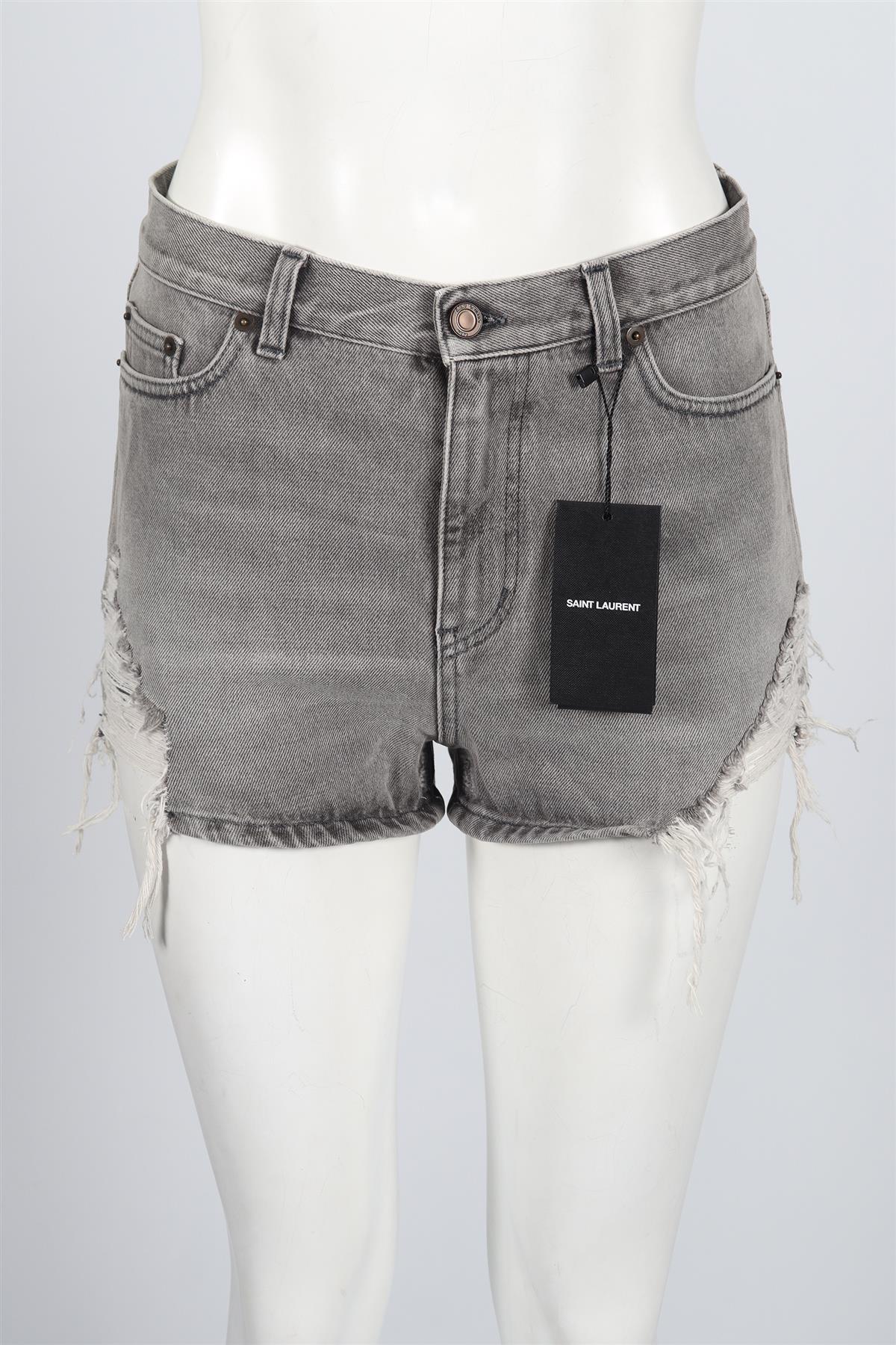 SAINT LAURENT HIGH RISE DENIM SHORTS W25 UK 6-8