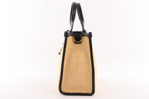 TOM FORD BEIGE TARA MEDIUM RAFFIA TOTE BAG