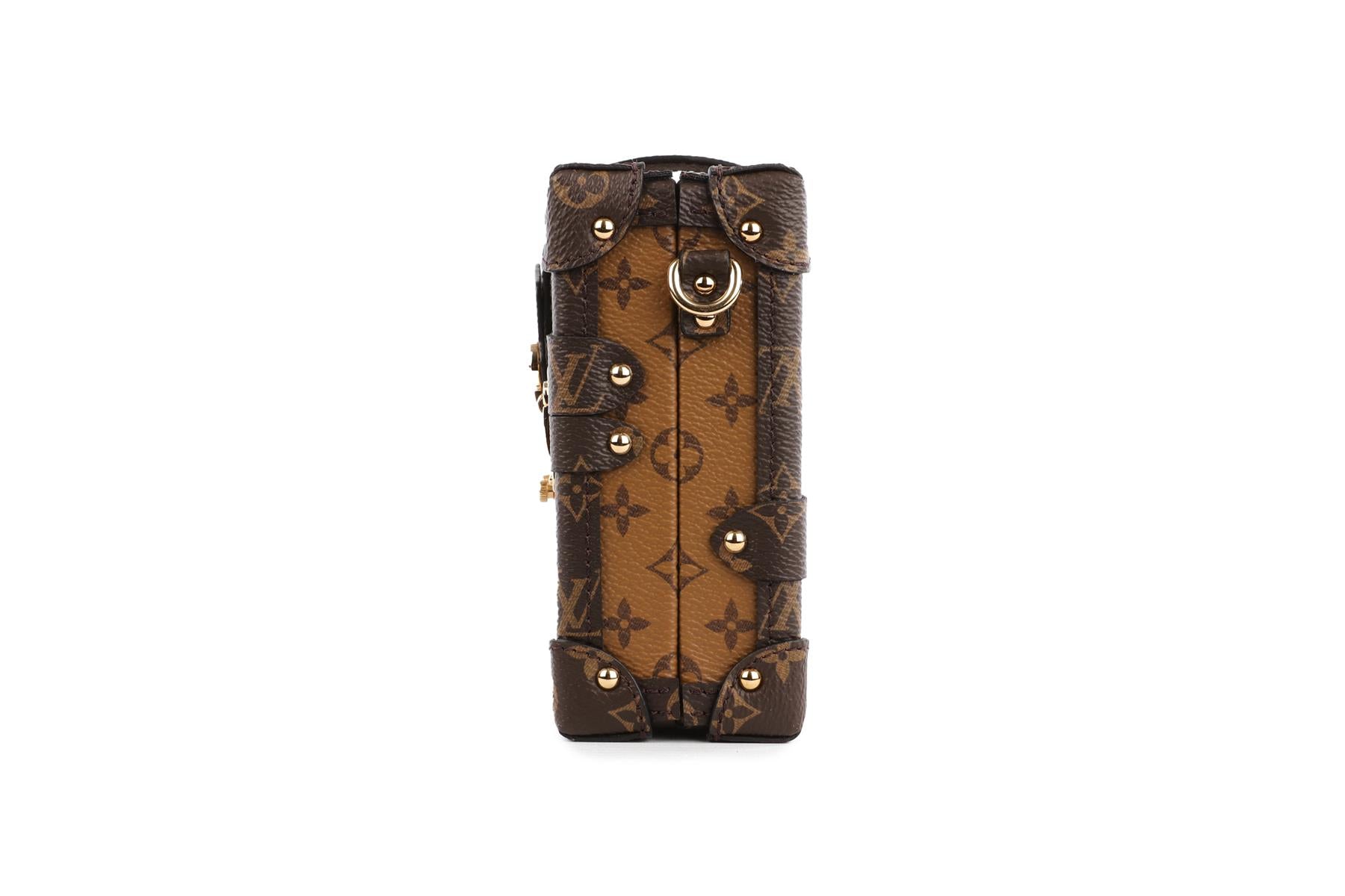 LOUIS VUITTON BROWN 2017 PETITE MALLE MONOGRAM COATED CANVAS CLUTCH