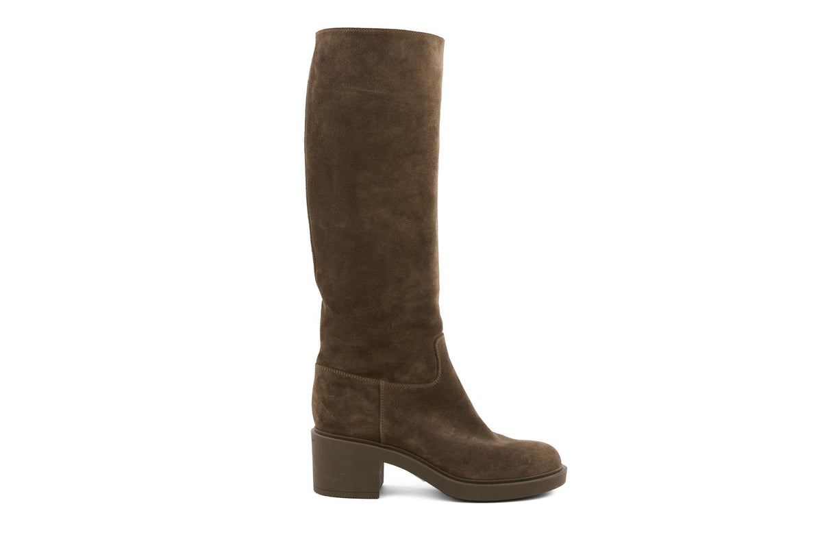 GIANVITO ROSSI GREEN SUEDE KNEE HIGH BOOTS EU 39 UK 6 US 9