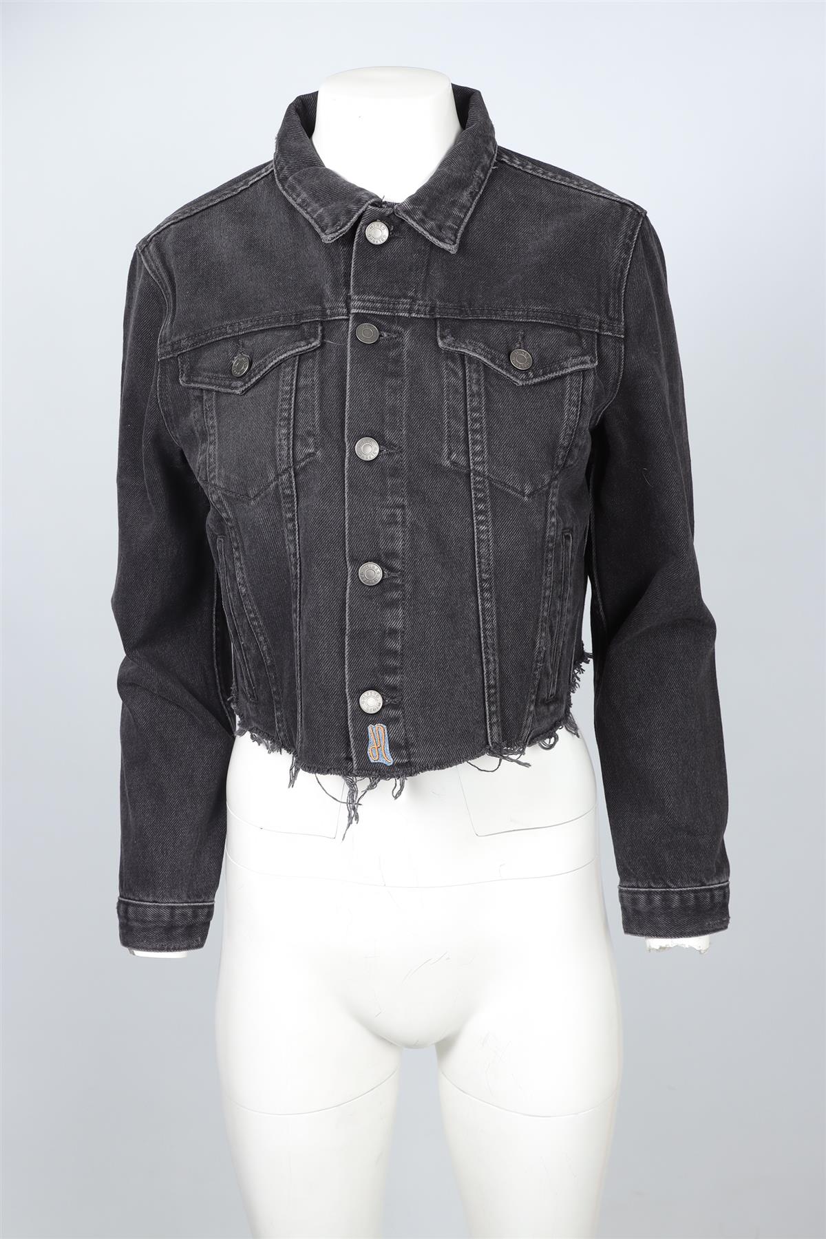 GRLFRND BLACK DENIM JACKET SMALL