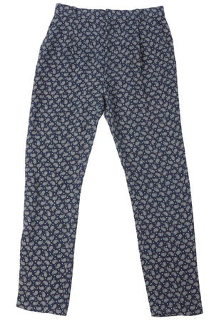 JOSEPH BLUE SILK STRAIGHT LEG PANTS FR 34 UK 6