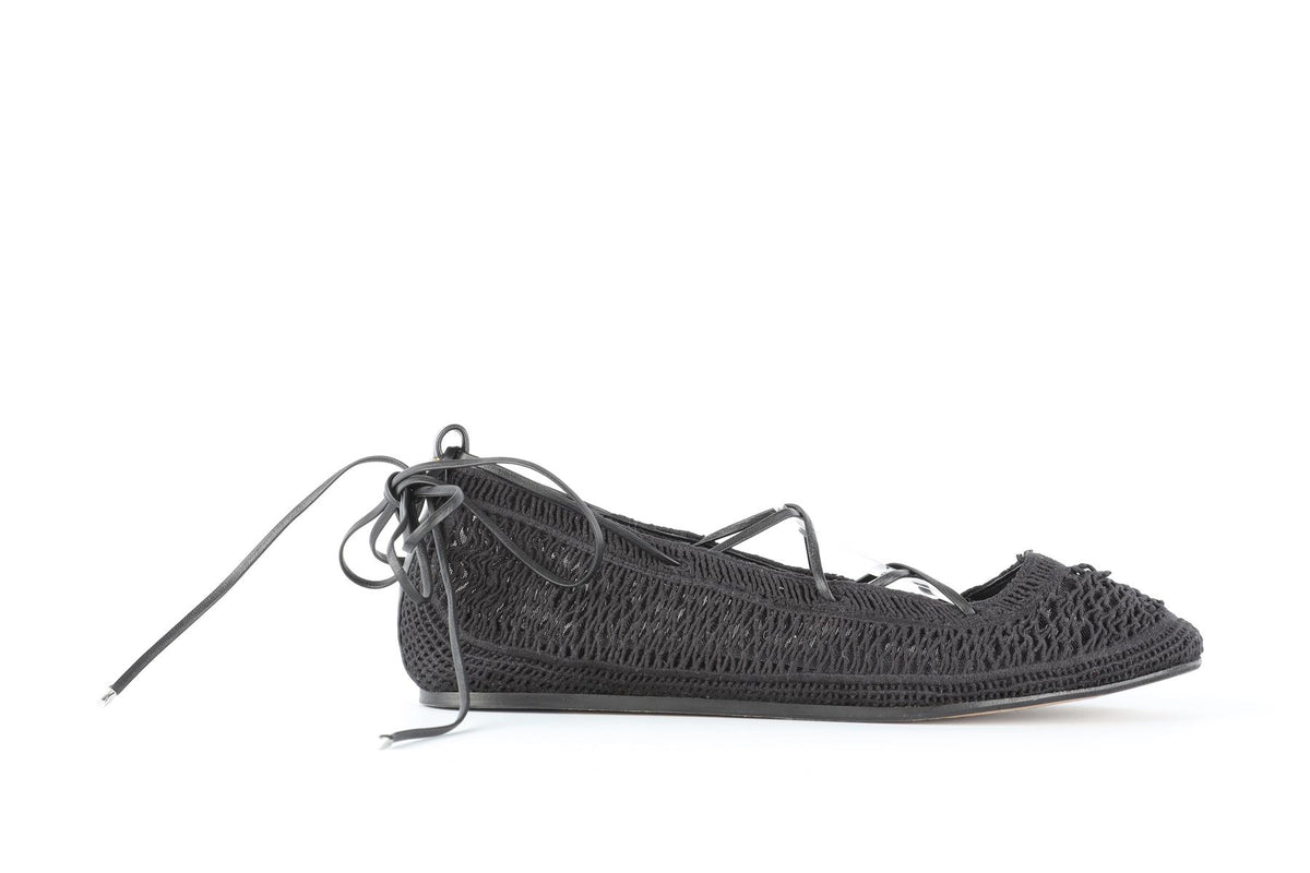 ISABEL MARANT BLACK FABRIC BALLET FLATS EU 41 UK 8 US 11